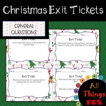Preview of Christmas Exit Tickets