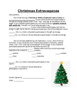 Preview of Christmas Extravaganza/ Gift Exchange Letter