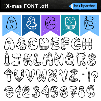 Preview of Christmas Doodle Font Commercial use