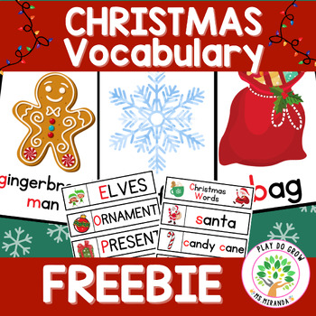 Preview of Christmas FREE Vocabulary Word Cards | Writing & ELA Resource