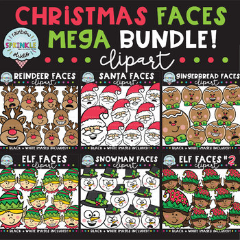 Preview of Christmas Faces MEGA Bundle {christmas clipart}