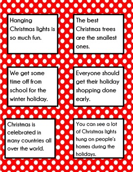 Christmas Fact and Opinion by Priscilla Cardiel | TpT