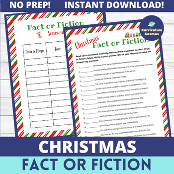 Preview of Christmas Fact or Fiction for Teachers, Staff, and Students