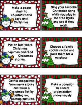 Christmas Family Chore Cards by Minute Mommy | Teachers Pay Teachers