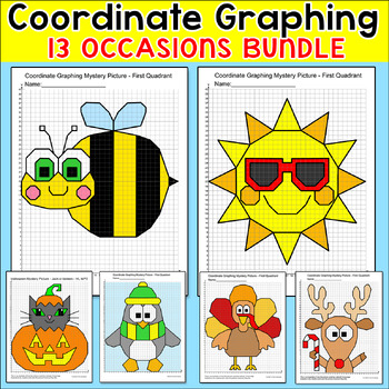 Preview of Coordinate Plane Graphing Pictures - Mother's Day & End of Year Math Activities