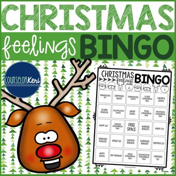 Preview of Christmas Feelings Bingo Counseling Game for Emotion Identification