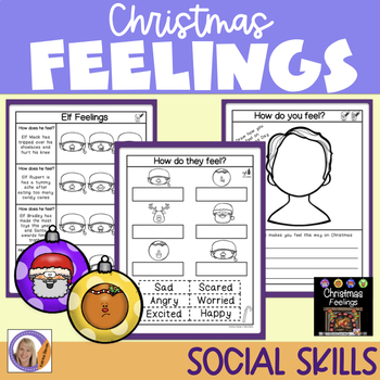Preview of Christmas Feelings- Black and white printable worksheets. PDF & Easel Version