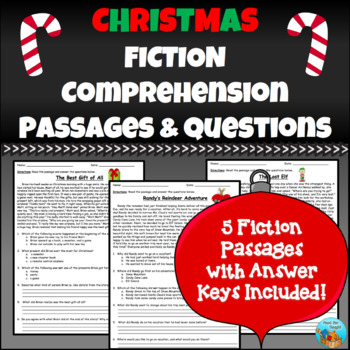 Christmas Fiction Comprehension Passages by Food for Taught | TpT