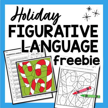 Preview of Christmas ELA Activity Free : Holiday Figurative Language Coloring 4th 5th 6th