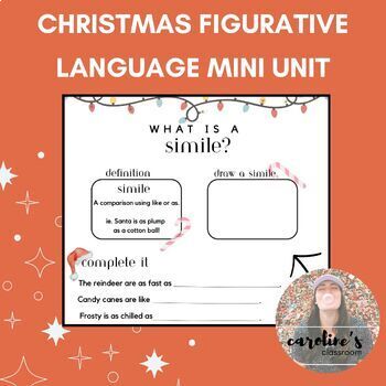 Preview of Christmas Figurative Language Mini Unit