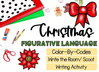 Preview of Christmas Figurative Language | Write the Room | Color By Code