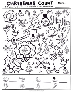Christmas Find and Count Activity page by KT Creates by Katie Bennett