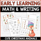Christmas Find the Letter, Cute Animals Count and Graph Wo