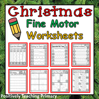 Christmas | Fine Motor Worksheets by Positively Teaching Primary