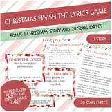 Christmas Finish the Lyrics Game, 20 Printable Classic Chr