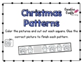 Christmas Finish the Pattern (Black and White) - Preschool