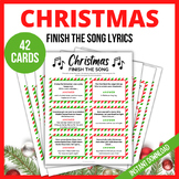Christmas Finish the Song, Trivia Game, Printable Holiday 