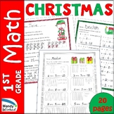 Christmas First Grade Math Worksheets for Review or Assessment