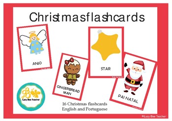 Preview of Christmas Flashcards - English and Portuguese