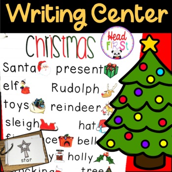 Preview of Christmas Vocabulary Words Picture Cards for Writing Center Write the Room ESL