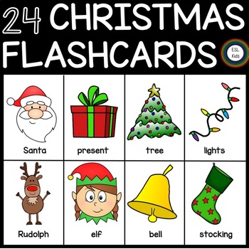 Christmas Flashcards- Vocabulary/Nouns for Pre-K, Kinder ESL and Special Ed