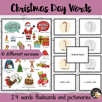 Preview of Christmas Activities ESL Flashcards and Pictionary