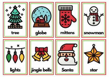 Preview of Christmas Flashcards in Portuguese/English