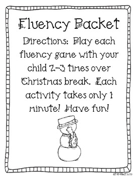 Preview of Christmas Fluency Packet FREEBIE