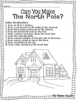 Preview of Christmas Follow The Directions Worksheet