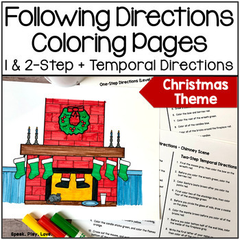 Preview of Christmas Follow Directions Activity - Following Directions - Speech Therapy OT