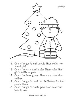 Download Christmas Following Directions Cards & Coloring Sheets | TpT