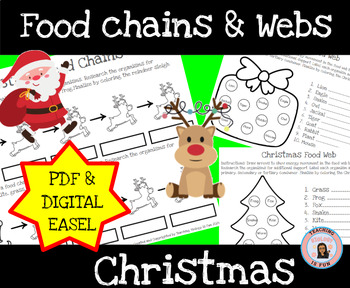 Preview of Christmas Biology Food Chains Food Webs | Print and Digital EASEL