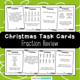 Christmas Fraction Review - Task Cards for a Christmas Mat