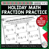 Christmas Fraction Worksheets | Adding and Subtracting Fractions