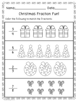 Christmas Fractions by MCA Designs | TPT