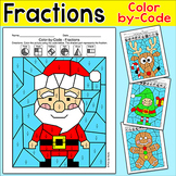 Fractions Coloring Pages Christmas Math Activity - Santa, 