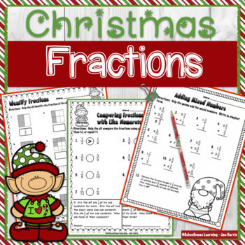 Preview of Christmas Fractions Worksheets