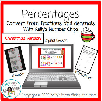 Preview of Christmas Fractions to Decimals to Percentages  - Digital and Printable