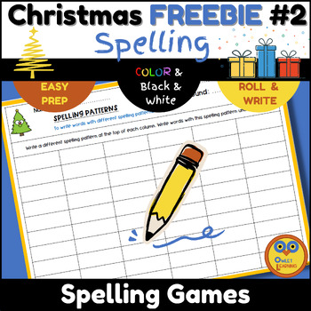 Preview of Christmas Freebie #2 - Spelling Patterns Worksheets - Fun Games for Small Groups