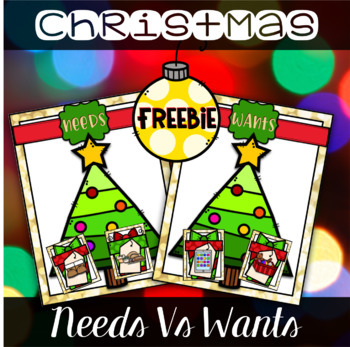 Preview of Free Christmas Center - Needs Vs Wants