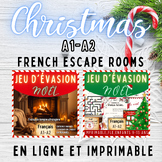 Christmas French escape rooms bundle jeux d'évasion Noël A