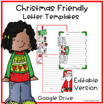 Preview of Christmas Friendly Letter Template Editable Google Version