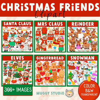 Preview of Christmas Friends Clip Art Bundle