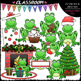 Christmas Frogs - Clip Art & B&W Set