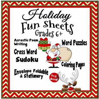 Preview of Christmas Fun - Activity Sheets Grades 6+
