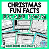 Christmas Fun Facts Escape Room Stations - Reading Compreh