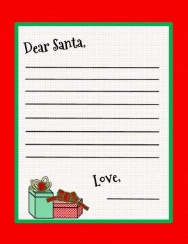 Christmas Fun - Letter to Santa Blank Template by Sol Garden | TpT