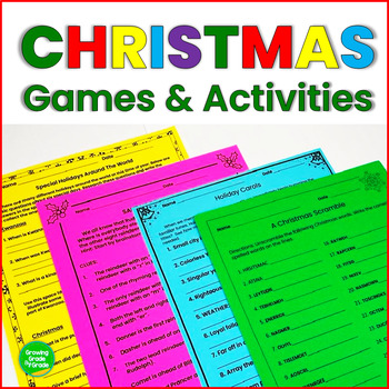 Preview of Christmas Fun Math and Literacy NO PREP Activities