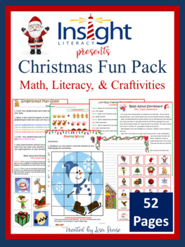 Preview of Christmas Fun Pack - Math, Literacy & Craftivities, K-4