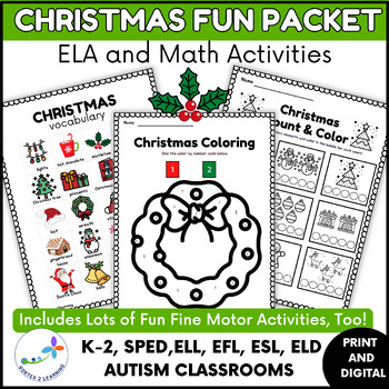 Preview of Christmas Fun Packet - ELA, Math and Fine Motor Activities December Morning Work